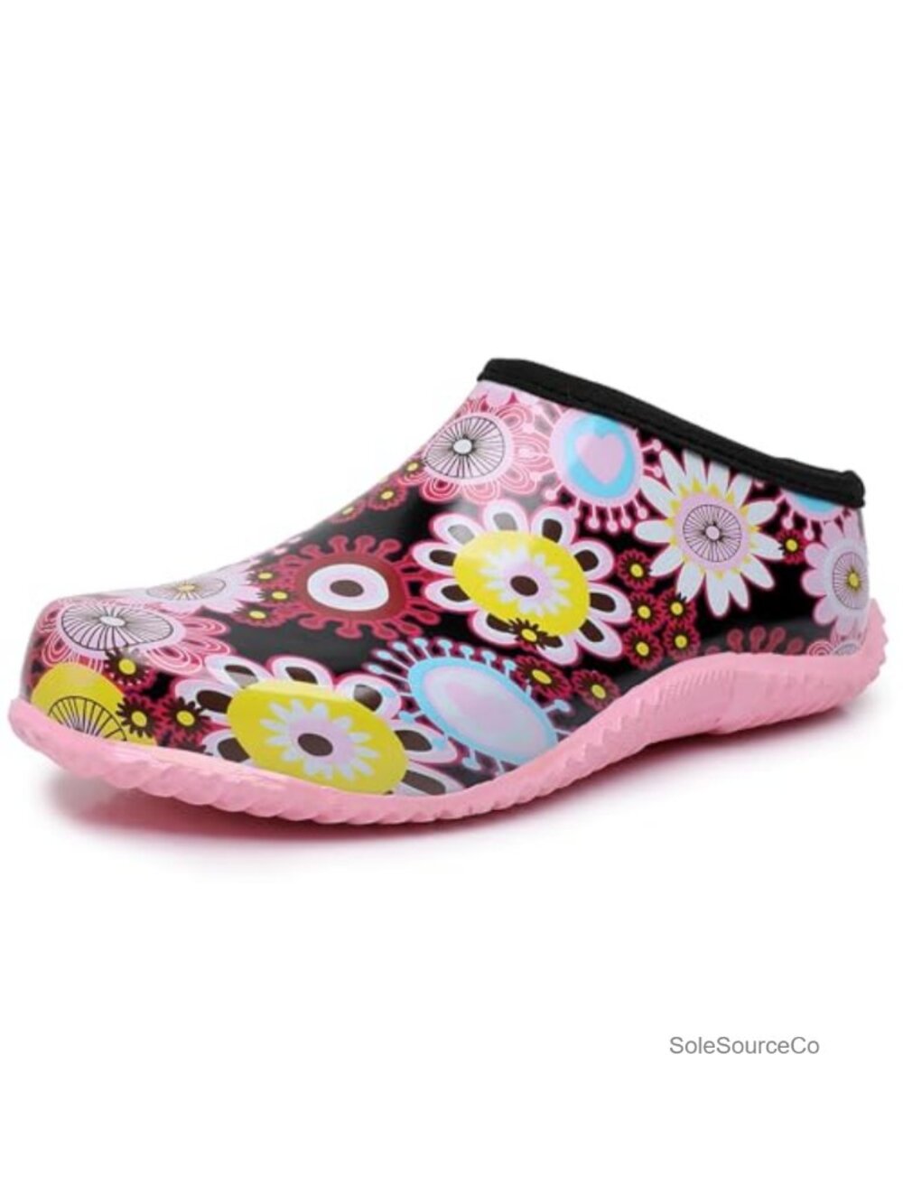 Waterproof Rubber Garden Clogs Non-Slip Arch Support Women's Rain Shoes Floral